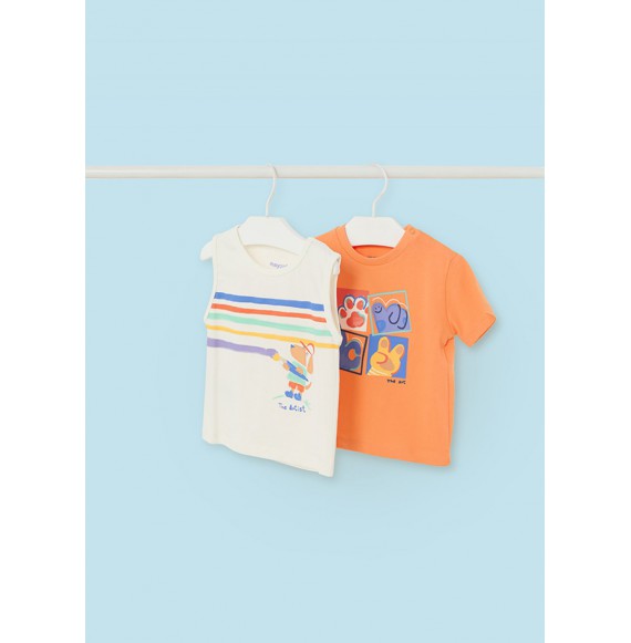 Set 2 camisetas m/c  tirantes ecofriends bebé niño 1032
